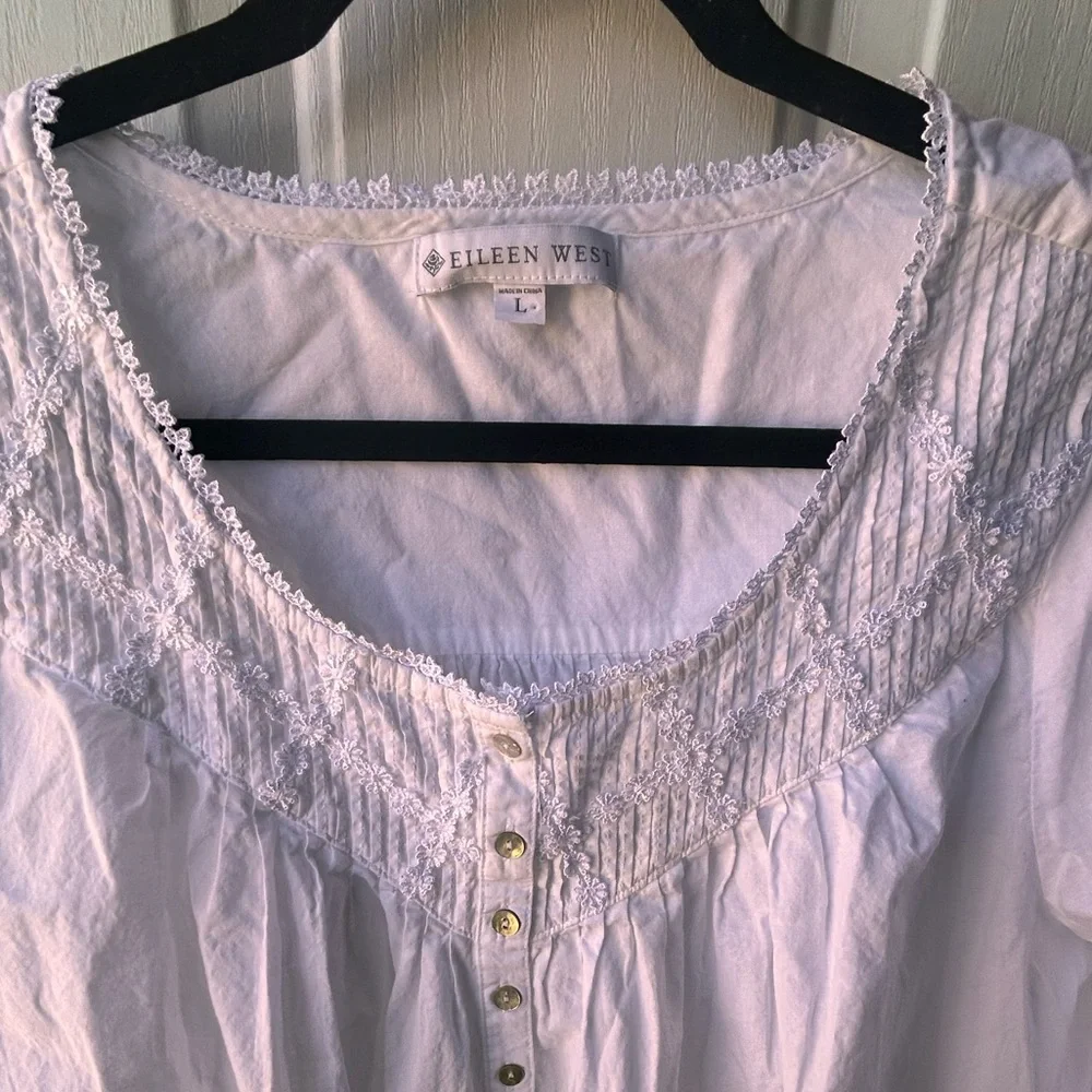 Eileen West L Cotton Pintuck Ballet Nightgown NWOT - Picture 5 of 16